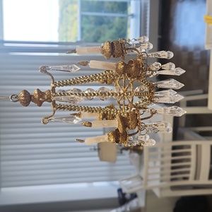 Elegant Gold Holiday Chandelier Ornament